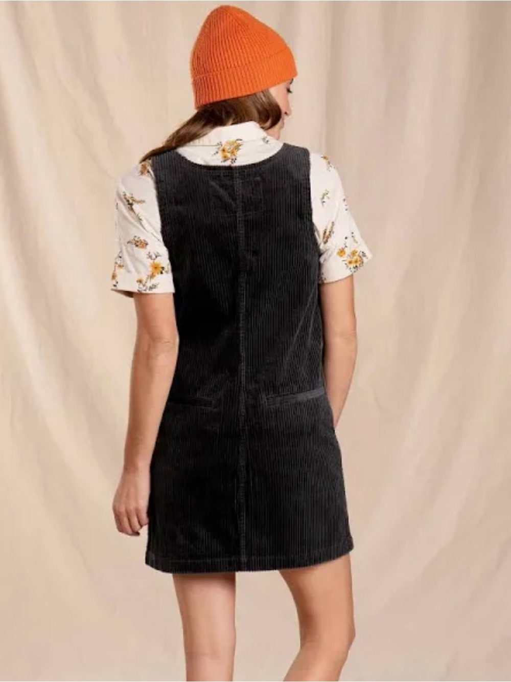 Toad&Co Del Rey Jumper M Corduroy Pinafore Dress Green Organic Cotton Granola - Picture 3 of 12